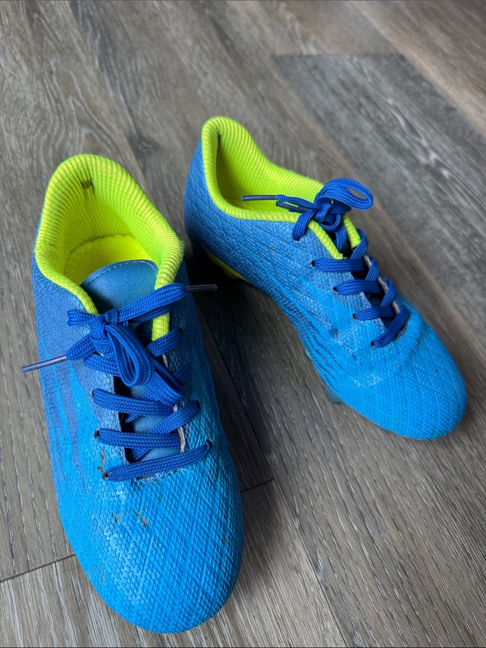 Youth Blue and Neon Green Athletic Sneakers - Kids Sports Shoes